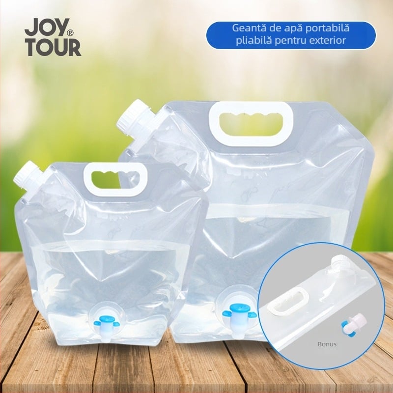 Sac de apă pliabil pentru exterior, cu capacitate mare, portabil, pentru montarea în mașină, din PE plastic, grosime 0.24 cm