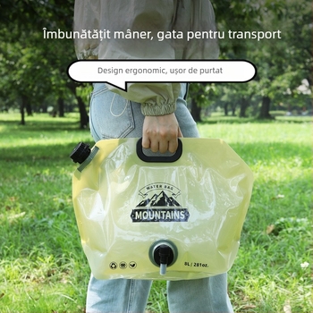 Sac de apă pliabil pentru exterior, portabil, cu capacitate mare, din PE plastic, pentru camping și concerte