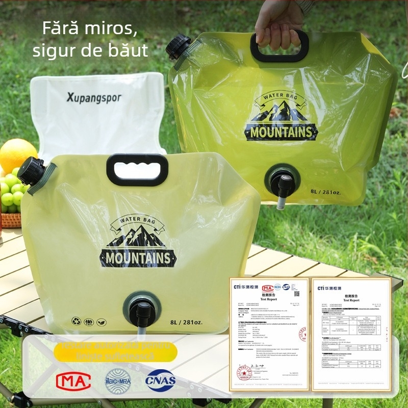 Sac de apă pliabil pentru exterior, portabil, cu capacitate mare, din PE plastic, pentru camping și concerte