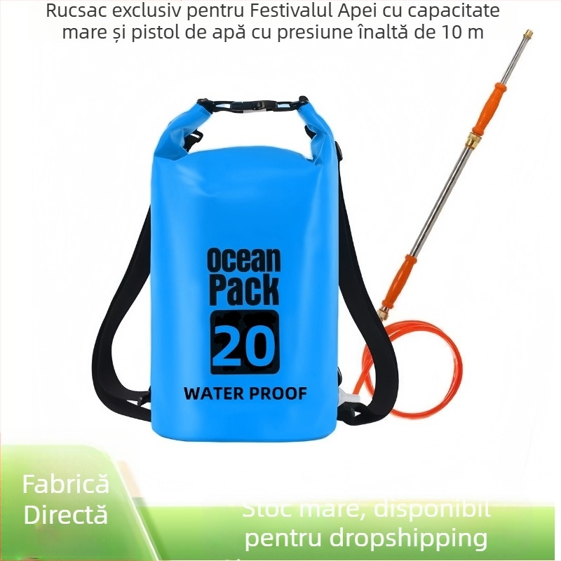 Rucsac de apă pentru exterior: țesătură PVC tip plasă, material impermeabil, unisex, potrivit pentru adulți și copii, pentru scufundări și activități în aer liber