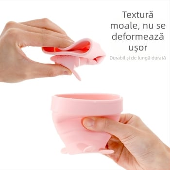 FaSoLa cană din silicon pliabilă, design telescopic, pentru exterior, portabilă