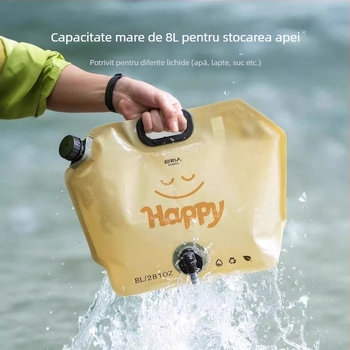 The Primitive Geantă de apă pliabilă – Stocare de apă portabilă pentru camping, Material PET/NY/PE în trei straturi, Capacitate mare, Lansare 2024