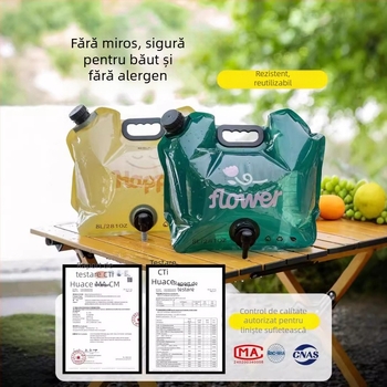 The Primitive Geantă de apă pliabilă – Stocare de apă portabilă pentru camping, Material PET/NY/PE în trei straturi, Capacitate mare, Lansare 2024