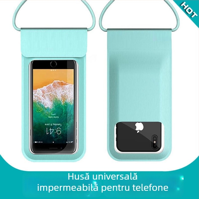 Husă pentru telefon din PU, impermeabilă, cu ecran tactil, compatibilă universal Huawei și Apple, rezistentă la apă și praf