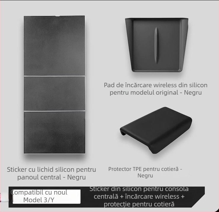 Protector din silicon pentru consola centrală a Tesla Model Y și Model 3 – rezistent la zgârieturi și uzură