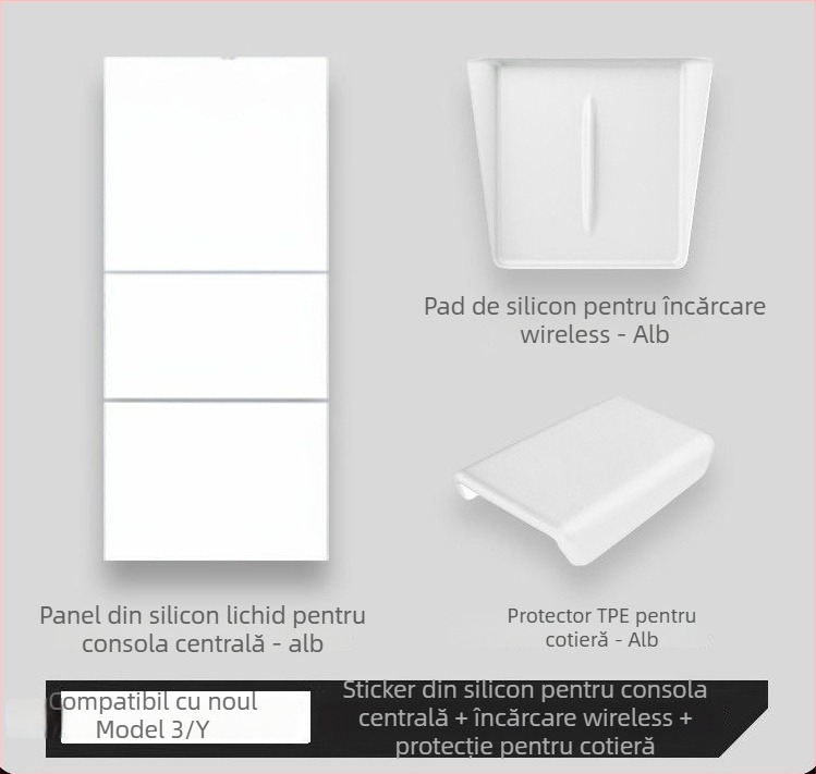 Protector din silicon pentru consola centrală a Tesla Model Y și Model 3 – rezistent la zgârieturi și uzură