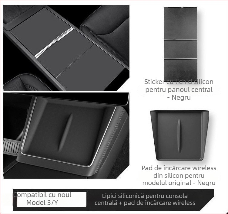 Protector din silicon pentru consola centrală a Tesla Model Y și Model 3 – rezistent la zgârieturi și uzură