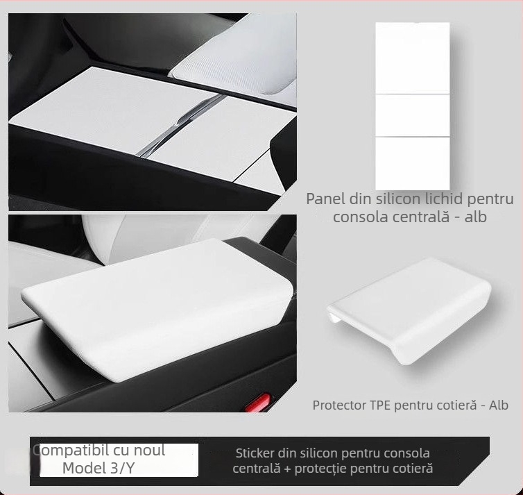 Protector din silicon pentru consola centrală a Tesla Model Y și Model 3 – rezistent la zgârieturi și uzură