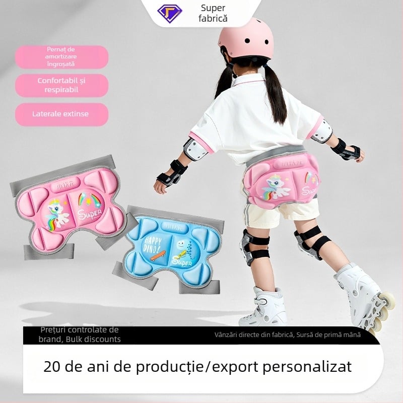 Protecții pentru șolduri pentru copii, EVA, set complet de protecție pentru patinaj cu role, ciclism și sporturi pe zăpadă, 30 de piese