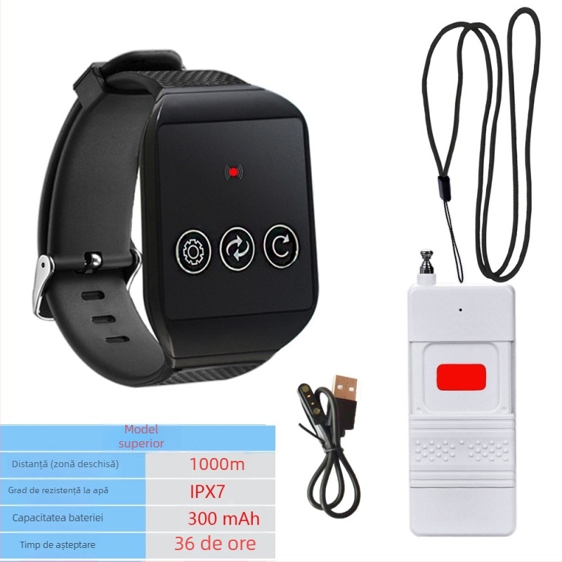 Sistem de apel fără fir — Modelul 690, Alimentare USB 5V, vibrație, sonerie de ușă cu telecomandă, 690-V100-P1000-U1000