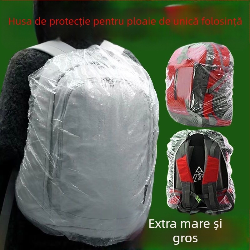 Husă de unică folosință pentru rucsac, pentru călătorii și drumeții — impermeabilă, rezistentă la praf, cu întărire