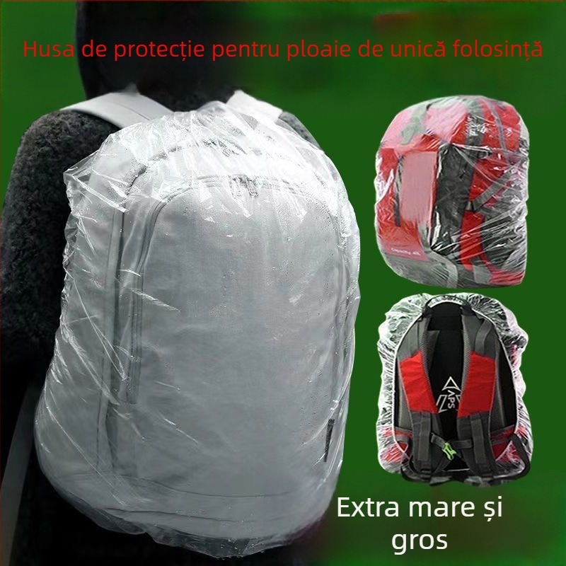 Husă de unică folosință pentru rucsac, pentru călătorii și drumeții — impermeabilă, rezistentă la praf, cu întărire