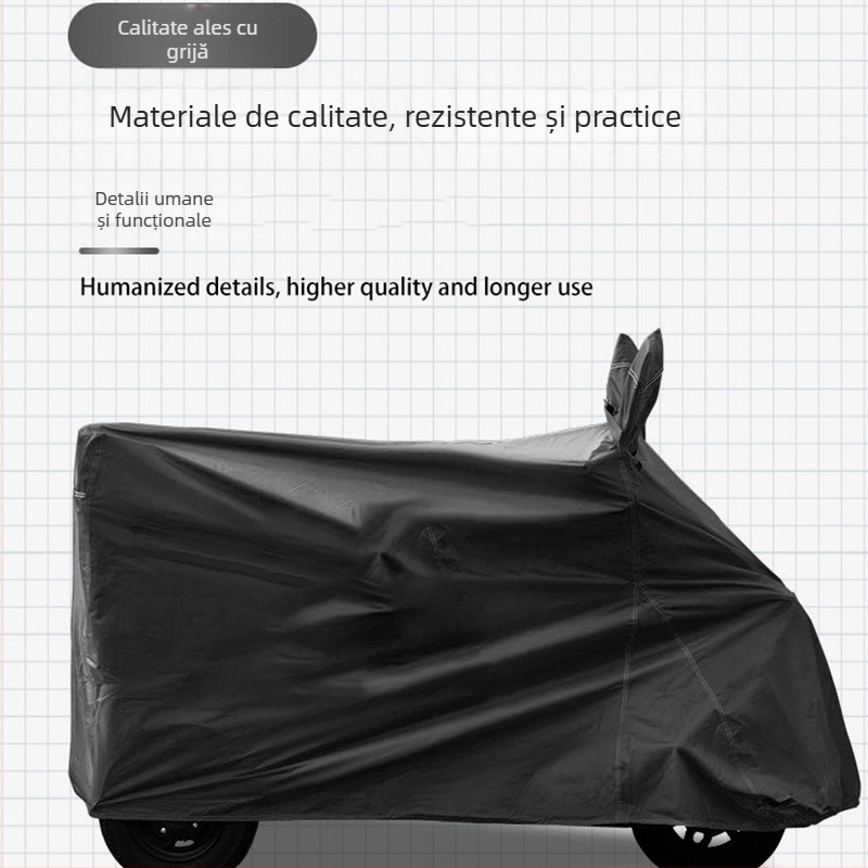 Acoperire pentru vehicule electrice, Protecție de ploaie pentru vehicul cu trei roți, Material Oxford, Material îngroșat, Stil simplu