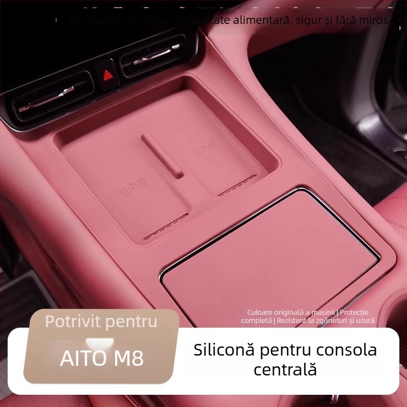 Pad silicon pentru consola centrală cu încărcare fără fir pentru Wenjie M8 — protecție împotriva zgârieturilor și prafului, cod produs WTX-004
