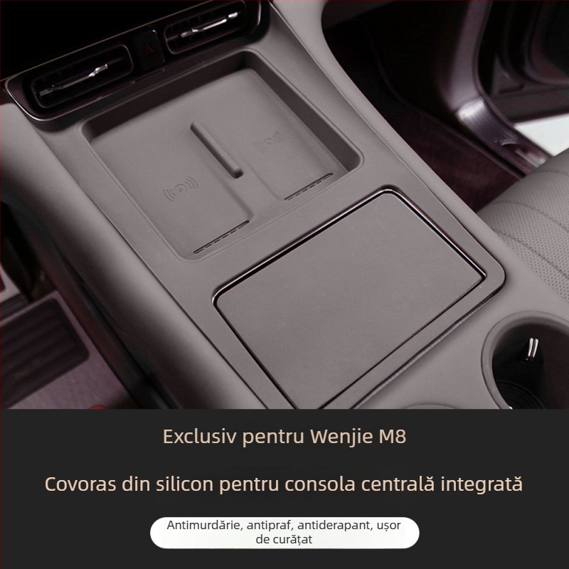 Pad silicon pentru consola centrală cu încărcare fără fir pentru Wenjie M8 — protecție împotriva zgârieturilor și prafului, cod produs WTX-004