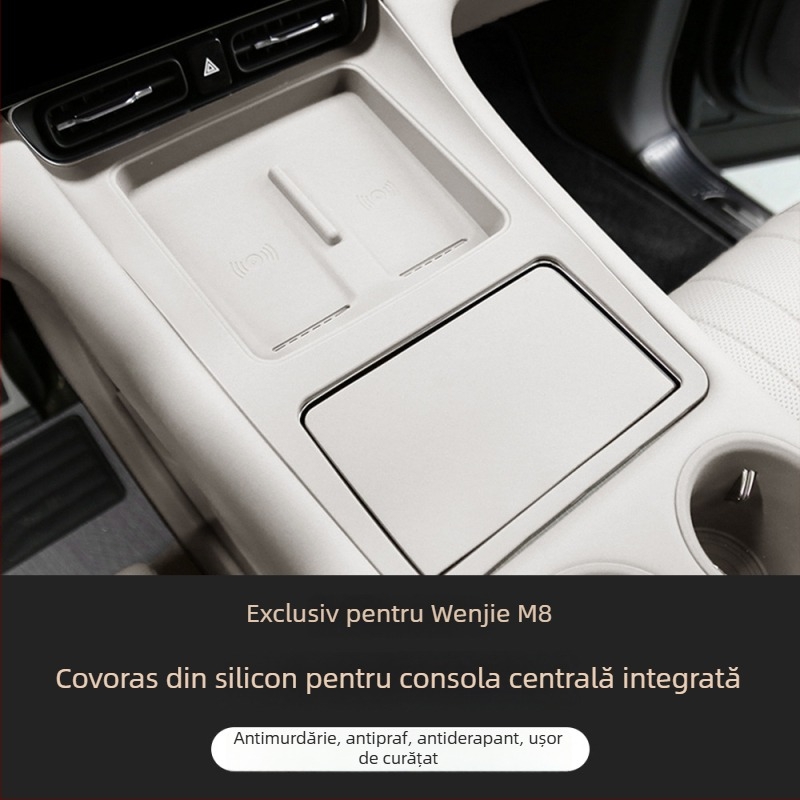 Pad silicon pentru consola centrală cu încărcare fără fir pentru Wenjie M8 — protecție împotriva zgârieturilor și prafului, cod produs WTX-004