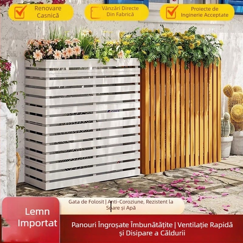 Jiayi Wood Industry – Acoperire pentru aer condiționat din lemn masiv, exterior, nepersonalizabilă