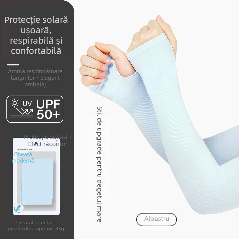 Manșete cu protecție UV pentru ciclism în aer liber – fără degete, Ice Silk, Nailon 81–95%, Unisex, Vara 2025