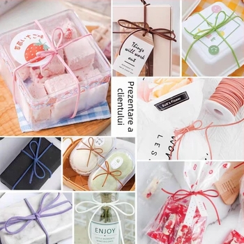 Șnur din piele întoarsă pentru ambalarea cadourilor și decorațiuni – sfoară împletită pentru agățat, Cod Produs: 23, potrivit pentru ambalarea florilor, decorații de Crăciun și Anul Nou, ambalarea prăjiturilor