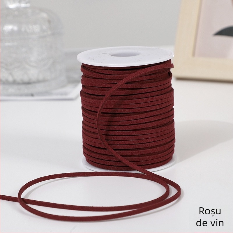 Șnur din piele întoarsă pentru ambalarea cadourilor și decorațiuni – sfoară împletită pentru agățat, Cod Produs: 23, potrivit pentru ambalarea florilor, decorații de Crăciun și Anul Nou, ambalarea prăjiturilor