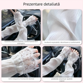Manșete pentru brațe pentru șofat și ciclism — Ice Silk, 81–95% poliester, Protecție UV, Croială lejeră, Primăvara 2025