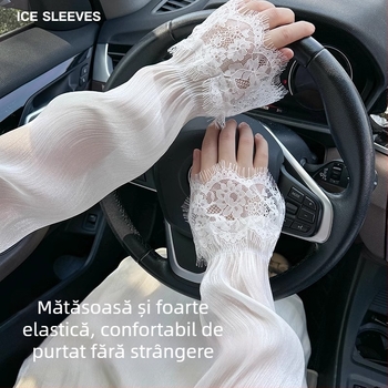Manșete pentru brațe pentru șofat și ciclism — Ice Silk, 81–95% poliester, Protecție UV, Croială lejeră, Primăvara 2025