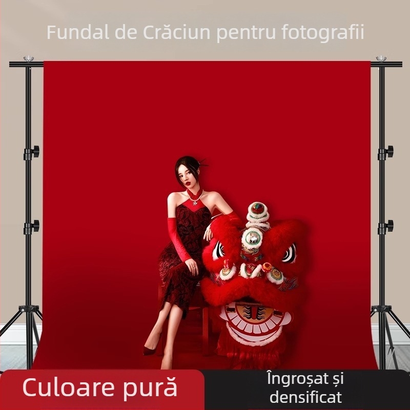 Fundal pentru fotografie — roșu, material nețesut; potrivit pentru fotografii de costumație; greutate 0.36–3.6 kg (Tip: Background cloth; Material: Non-woven fabric; Scenarii aplicabile: Costume shooting; Greutate: 0.36–3.6 kg)