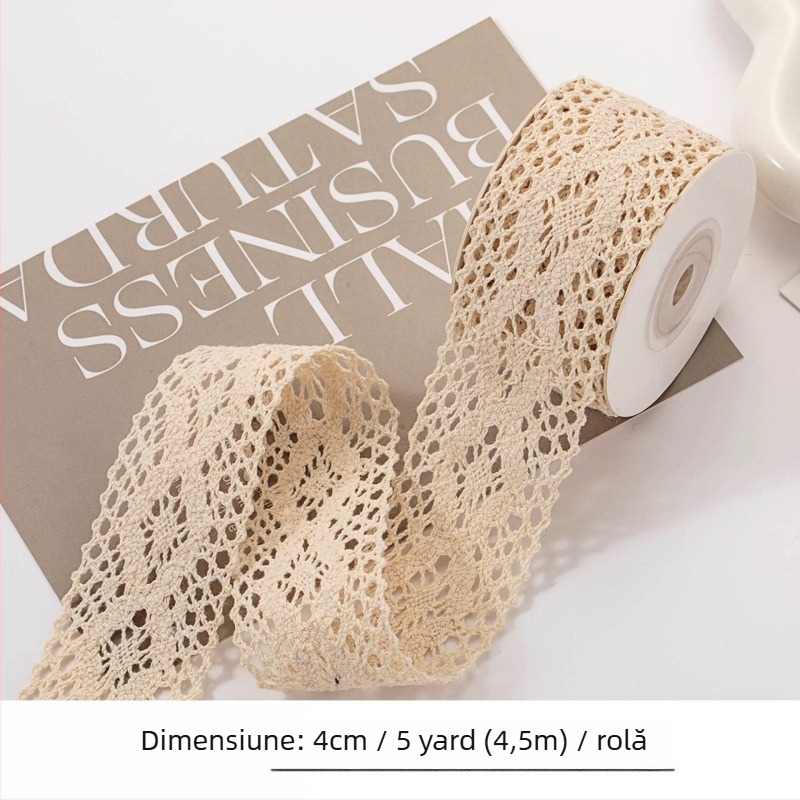 Panglică dantelată lucrată manual, pentru perdele, haine, pălării, accesorii pentru păr și ambalaje