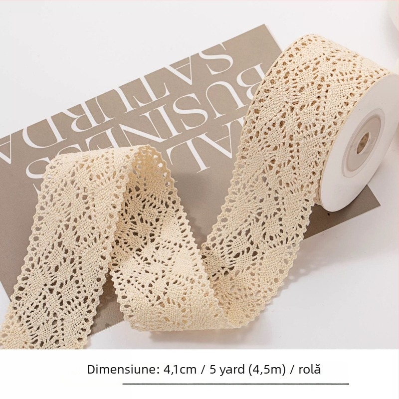 Panglică dantelată lucrată manual, pentru perdele, haine, pălării, accesorii pentru păr și ambalaje