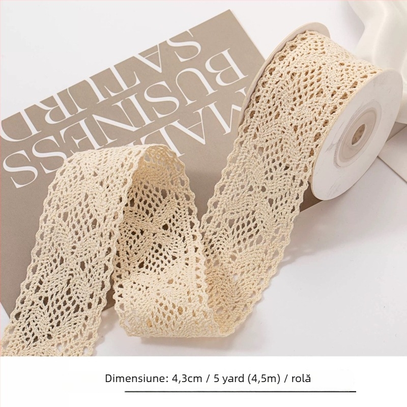 Panglică dantelată lucrată manual, pentru perdele, haine, pălării, accesorii pentru păr și ambalaje