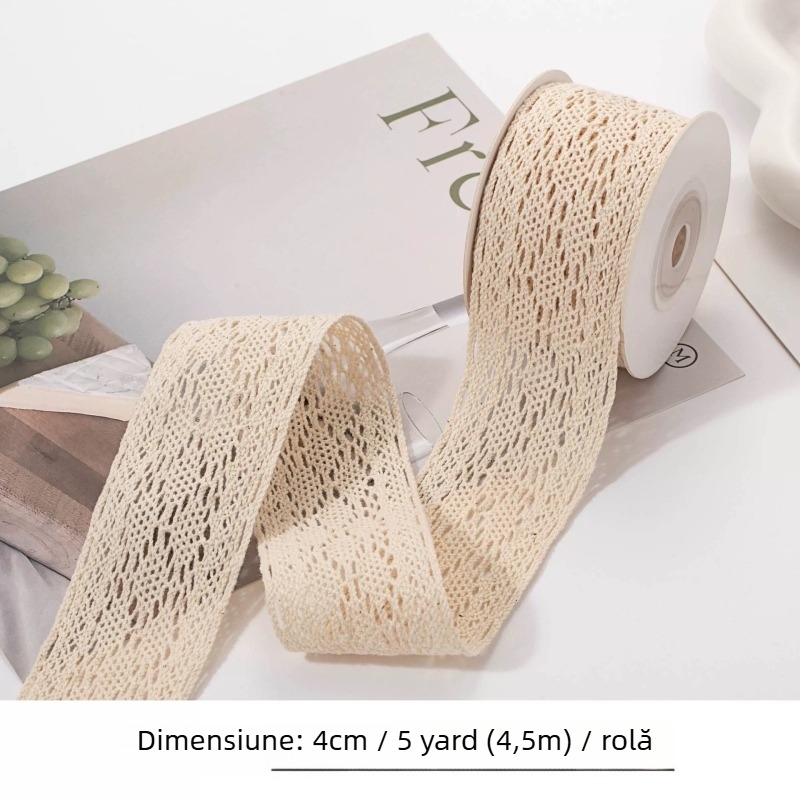 Panglică dantelată lucrată manual, pentru perdele, haine, pălării, accesorii pentru păr și ambalaje