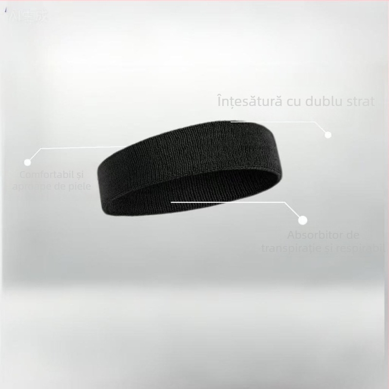 Kemanda bandă de cap sport – respirabilă, absorbantă a transpirației; material: fibră de poliester, polipropilenă, fibră elastică; potrivită pentru alergare, fitness, ciclism, baschet, fotbal, tenis