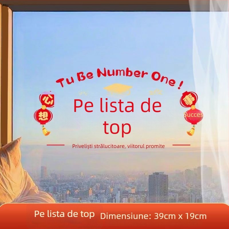 Autocolant decorativ pentru fereastră – folie electrostatică, simbol norocos pentru mutare, ambalaj opp bag, cadou