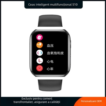Ceas inteligent cu monitorizarea ritmului cardiac, măsurarea tensiunii arteriale, detecția oxigenului din sânge, apeluri Bluetooth, autonomie baterie 7–14 zile