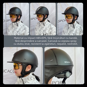 UCACO cască de echitație pentru adulți, ABS, Unisex, Personalizare disponibilă, Logo imprimat UCACO