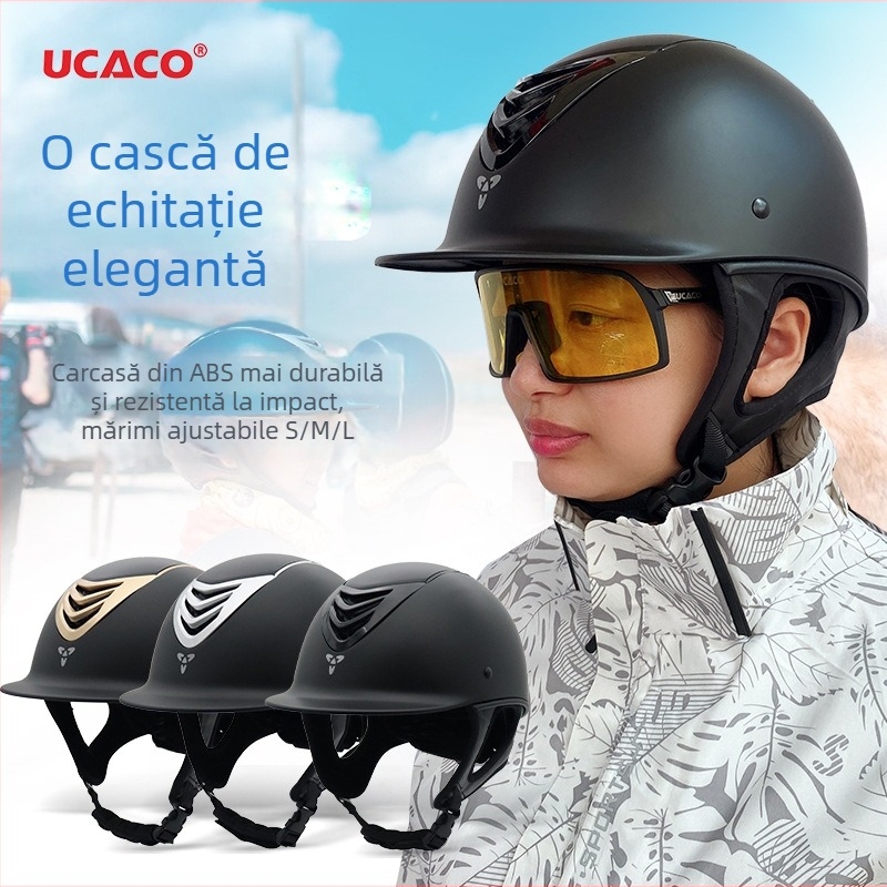 UCACO cască de echitație pentru adulți, ABS, Unisex, Personalizare disponibilă, Logo imprimat UCACO