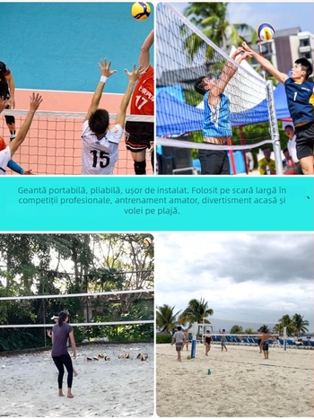 Plasă de volei – pentru volei pe plajă, PVC, cusătură pe mașină, logo tipărit, personalizare disponibilă
