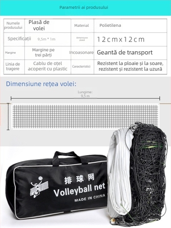 Plasă de volei – pentru volei pe plajă, PVC, cusătură pe mașină, logo tipărit, personalizare disponibilă