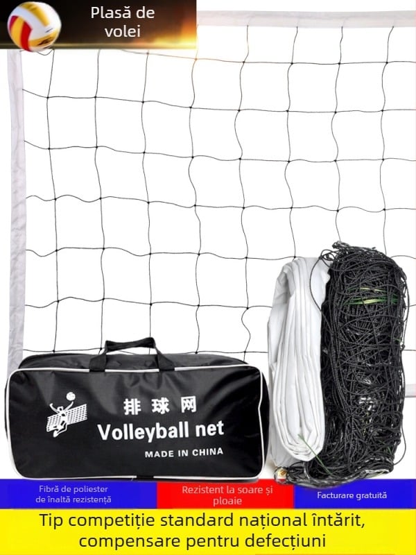 Plasă de volei – pentru volei pe plajă, PVC, cusătură pe mașină, logo tipărit, personalizare disponibilă