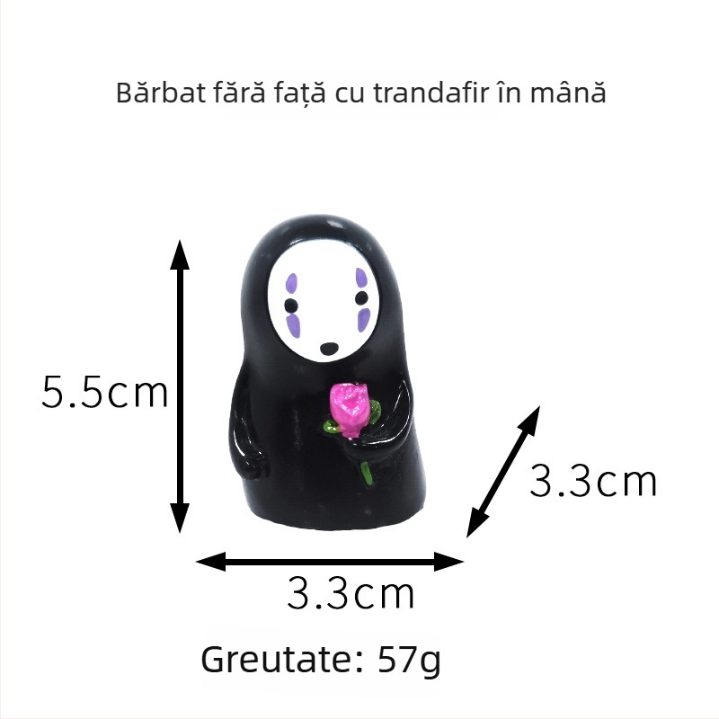 Figurină decorativă din rășină pentru casă și mașină — bărbat fără față, stil japonez; Brand: Xiaojiao la; Material: rășină; Categoria: meșteșuguri din rășină