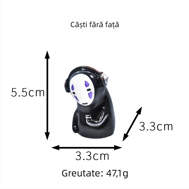 Figurină decorativă din rășină pentru casă și mașină — bărbat fără față, stil japonez; Brand: Xiaojiao la; Material: rășină; Categoria: meșteșuguri din rășină