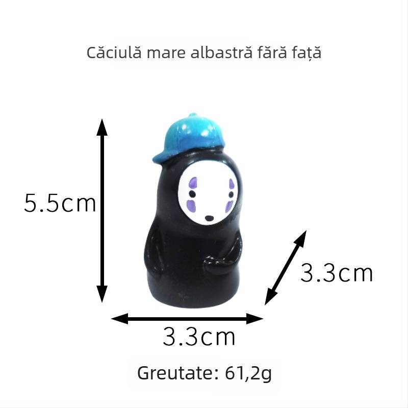 Figurină decorativă din rășină pentru casă și mașină — bărbat fără față, stil japonez; Brand: Xiaojiao la; Material: rășină; Categoria: meșteșuguri din rășină