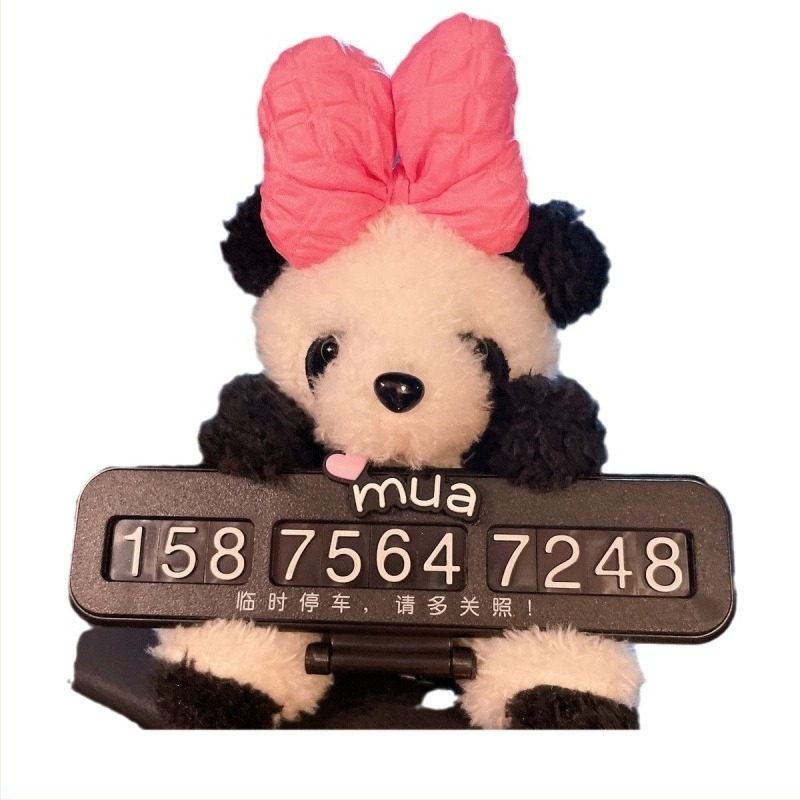 Plăcuță Panda cu număr de telefon pentru mutarea mașinii – ornament de parcare temporar, plastic pentru interior