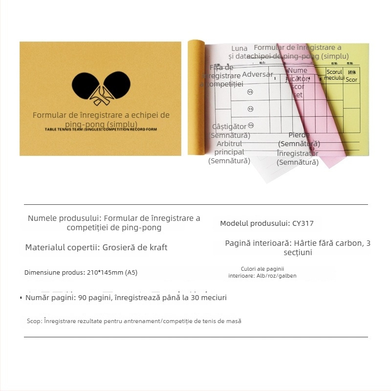 Tabelă de scor cu card de înlocuire și tablă tactică pentru baschet, fotbal, badminton și tenis de masă; pe hârtie, 500 de coli, imprimare logo, personalizare