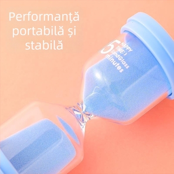 Clepsidră în formă de macaron, sticlă, realizată manual, stil modern minimalist