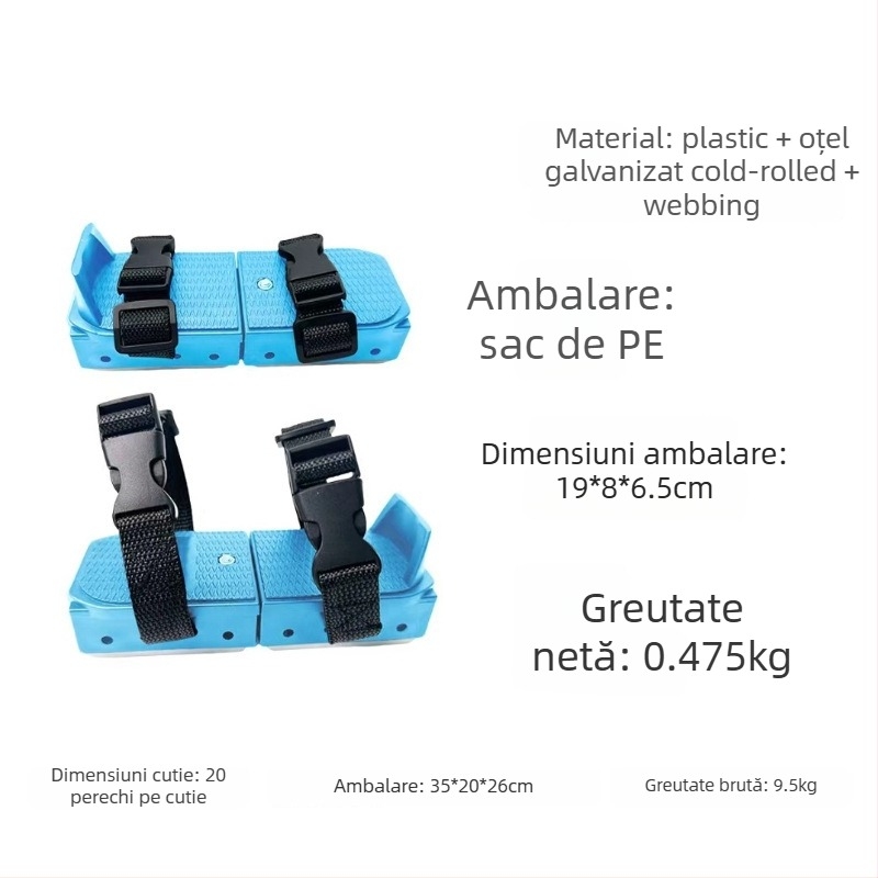 Patine pe gheață pentru copii, cu lame din oțel inoxidabil, partea superioară din bandă, talpă din plastic și metal