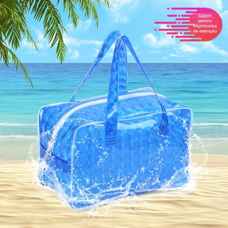 Geantă de înot cu separare umedă/uscată — geantă impermeabilă pentru exterior, material plastic, căptușeală din nylon, pentru sporturi în aer liber