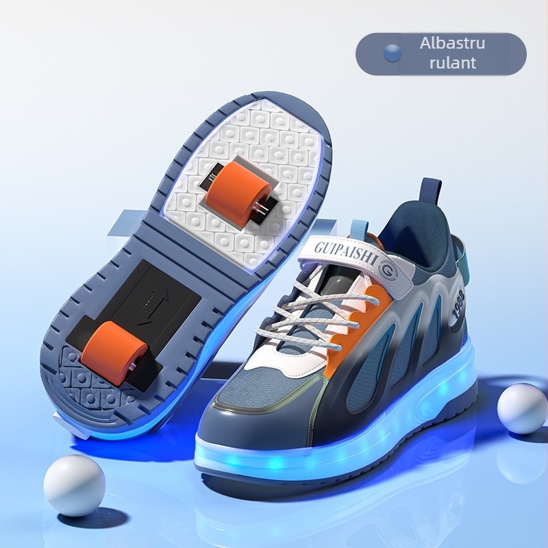 Pantofi cu role pentru copii, roți PU, unisex, sistem patru roți