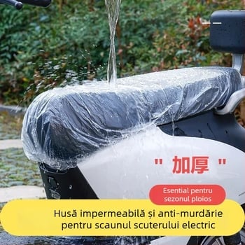 Protecție universală a șezutului pentru vehicule electrice – husă de șezut din plastic transparent, impermeabilă și rezistentă la praf, stil simplu