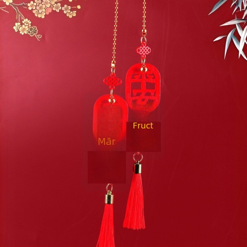 Pandantiv interior pentru mașină – fruct persimon, ABS, model QCGJ-D1-2-100, procesare personalizată, stil simplu